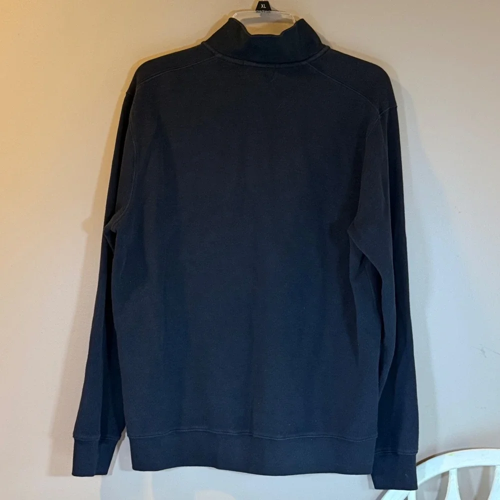 Southern Tide Quarter Zip Mens M Black Skipjack Ribbed Cotton Pullover Preppy